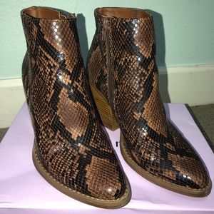 Brown Snake Print Bootie (Madden Girl)